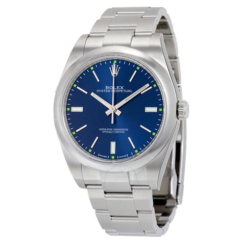 rolex oyster perpetual 39 automatic blue dial men's watch|Rolex Oyster Perpetual watch price.